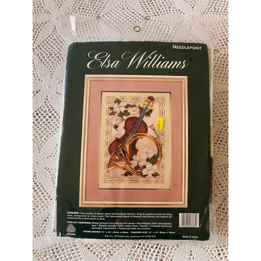Vintage Elsa Williams Needlepoint Kit: Sonata Violin Design